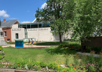 Flower garden at art centre 